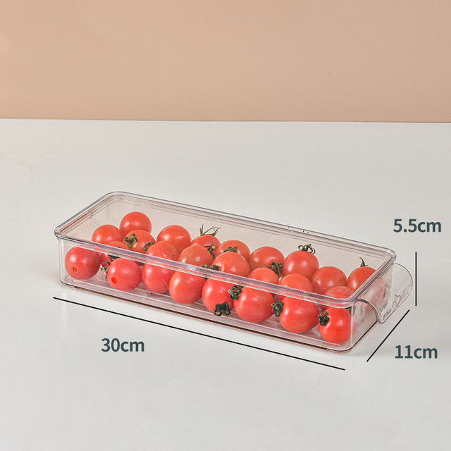 Containers to Organize the Refrigerator Storage Unit for Kitchen Transparent Plastic Drawer Flip Cover Boxes Kitchen Accessories: style 2 Small Flat