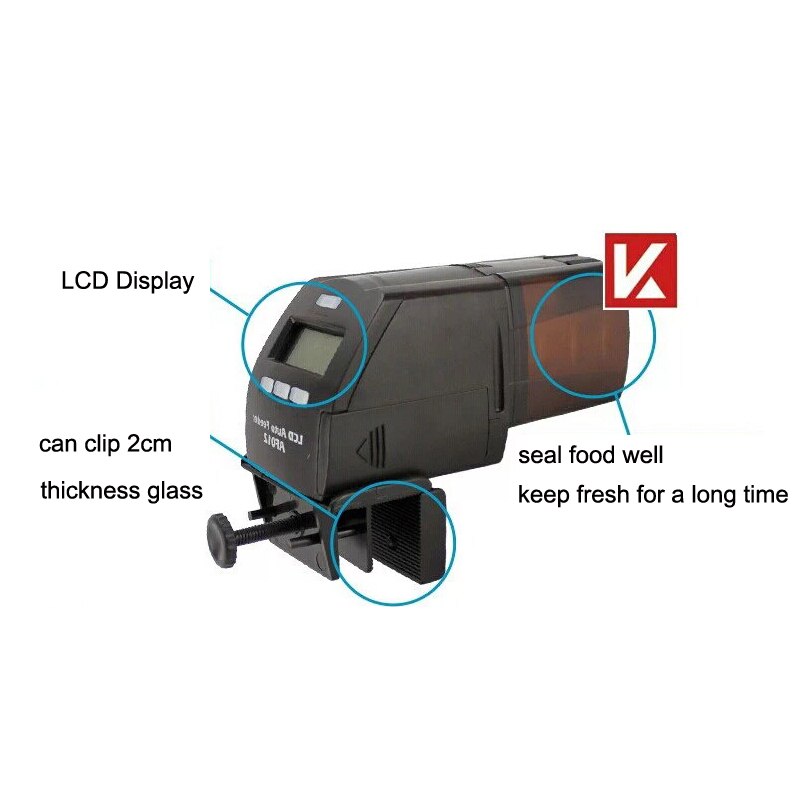 Automatische aquariumvisvoeder, verstelbaar volume, digitaal lcd-scherm, schildpaddenvlotter, korrel, staafvisvoer