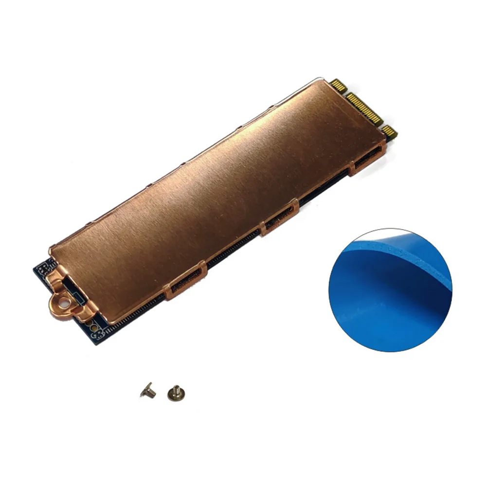Koperen Ssd Koeler Met Thermische Siliconen Pad Metaal Ssd Koeling Koellichaam Vervanging Onderdelen Enkele/Dubbelzijdige Laptop Accessoires: LIGHT BLUE