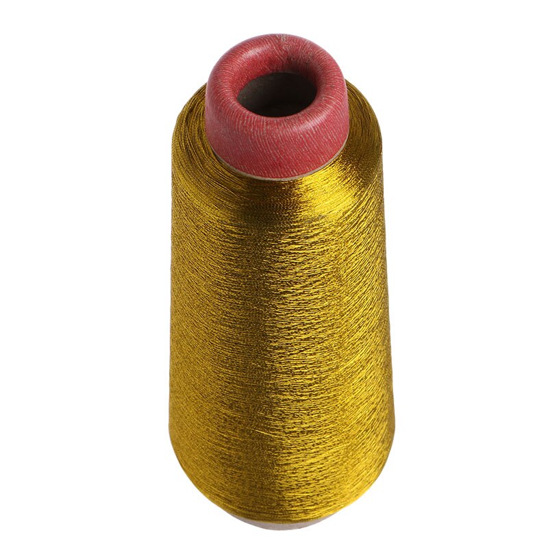 Hilos de cono para máquina de coser, 1 unidad, de poliéster, con bloqueo multiusos, dorado y plateado,