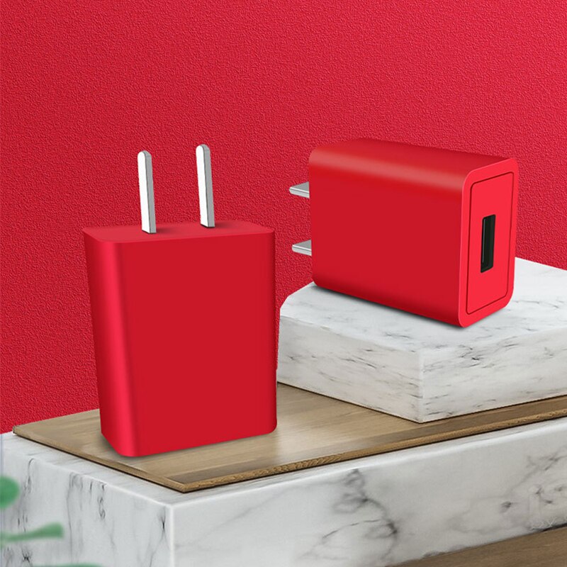 5V 2A Usb Snellader Adapter Draagbare Traval Oplader Mobiele Telefoon Snel Opladen Charger Power Adapter Voor Iphone 12 samsung: Red