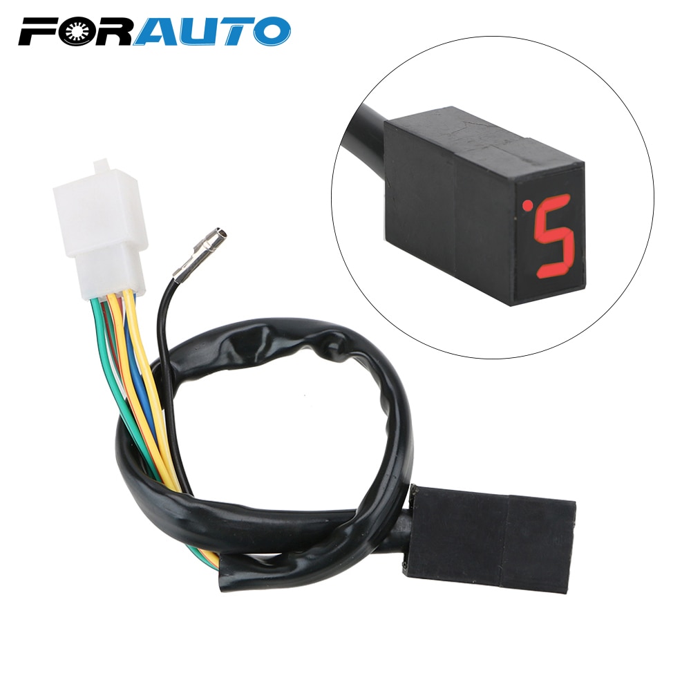 Forauto Gear Indicator Motorfiets Exterieur Led Display 5 Gears Motorcycle Versnellingspook Sensor Universal Moto Accessoires