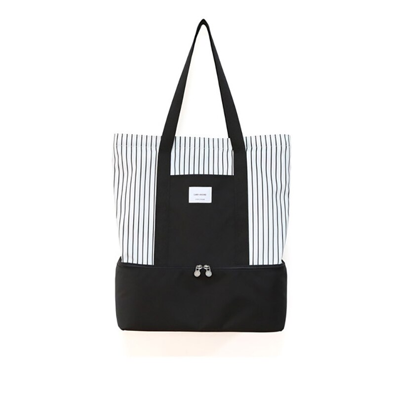 Nylon Isolierte Mittagessen Tasche Frauen Große Thermische Lebensmittel Taschen Reise Veranstalter Schulter Tasche Tragbare Mahlzeit Vorbereitung Taschen Strand Hand Tote: Farbe 3