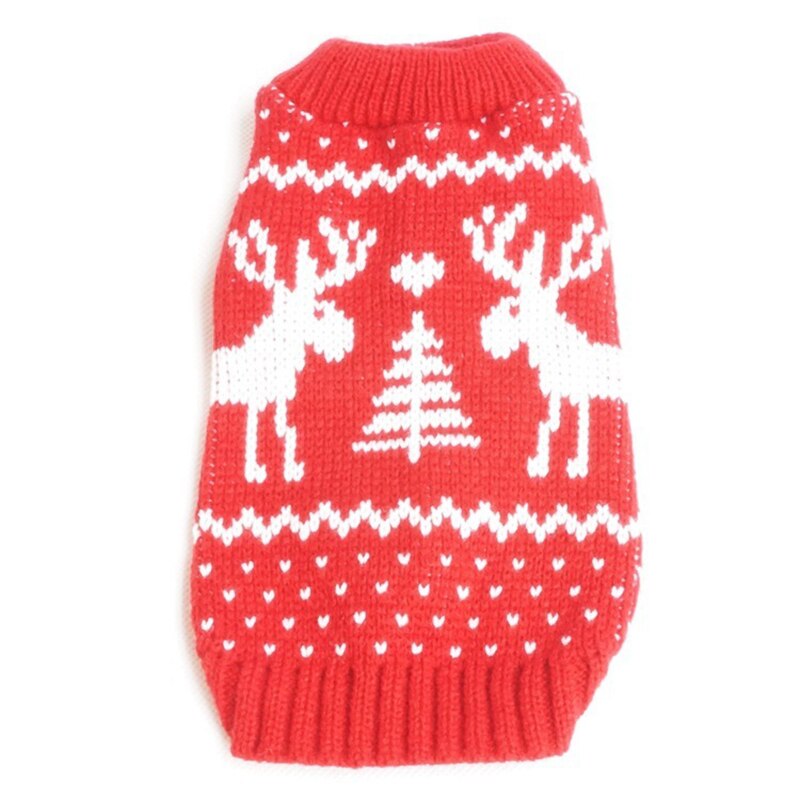 Suéter con estampado de alce para mascotas, ropa cálida y cómoda para mascotas, suéter para perros rojo y azul, estilo navideño, Universal, Otoño e Invierno: Rojo / XXL