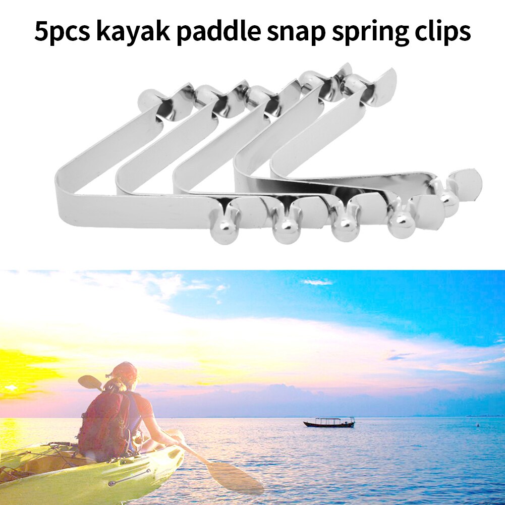 5 pezzi tenda da sole in acciaio pulsante singolo Kayak Paddle molla Clip durevole Caravan canottaggio campeggio esterno accessori barca palo tenda