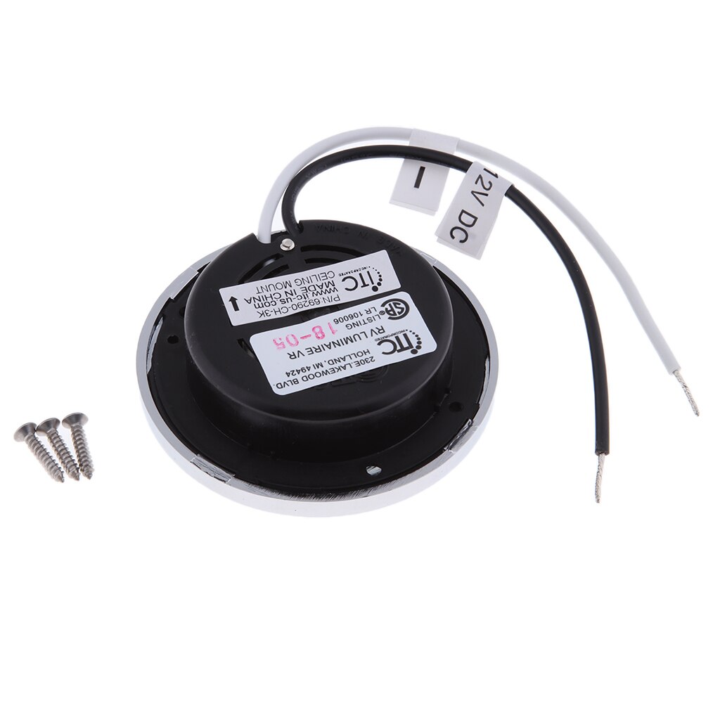 1 Pcs LED Round Roof Ceiling Interior Dome Light Lamp For Boat Yacht Car RV 3000k Warm Light Stainless Steel