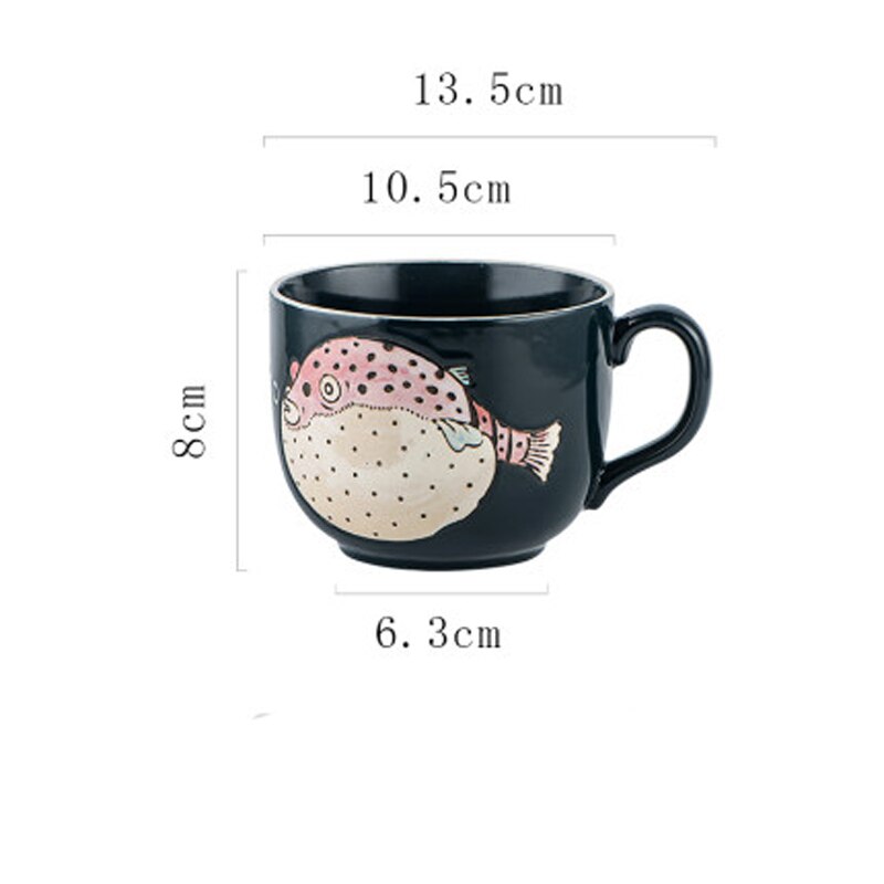 Taza y plato para desayuno de avena, juego de microondas de cerámica para el hogar, tazón de cereales y leche de gran capacidad: A