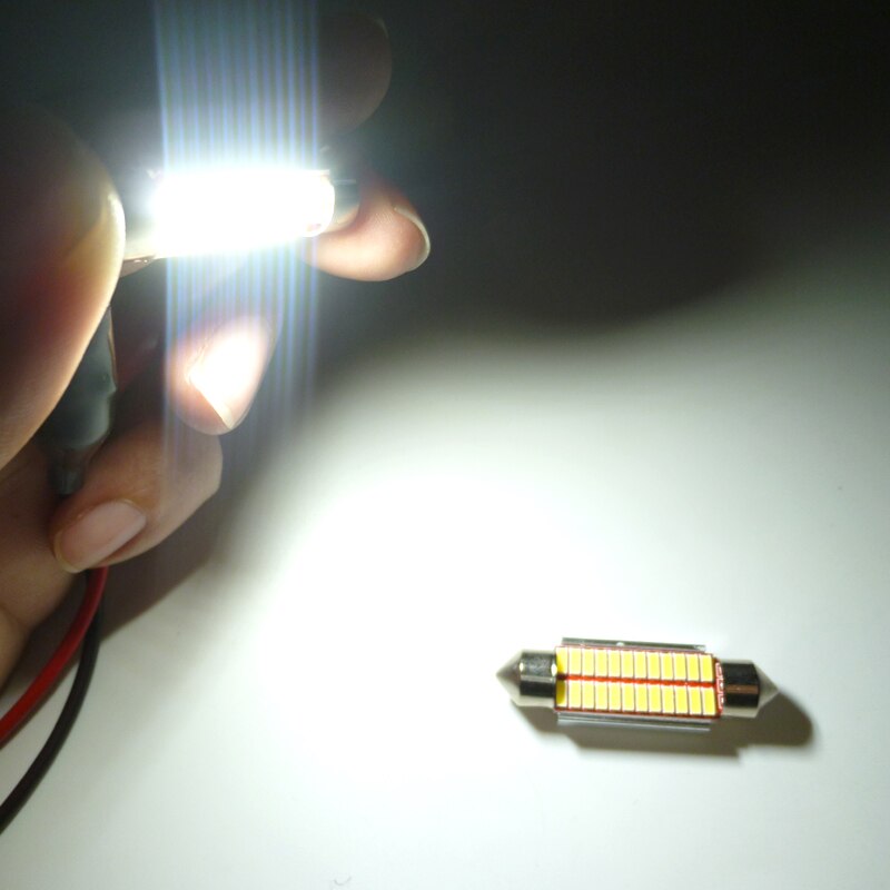 1 sztuk 31mm/36mm/39mm/41mm 4014 żarówka doprowadziło z zakończeniem klinowym C10W C5W feston lustro kopuła czytanie numer drzwi lampa biały samochód stylizacja