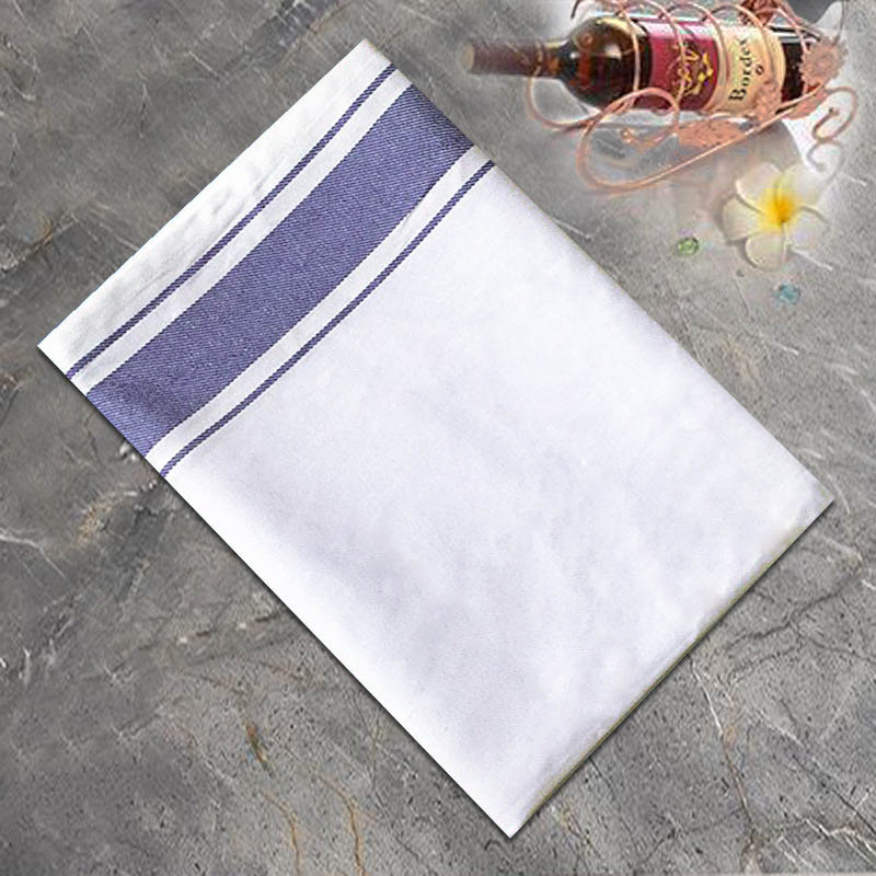 5pcs/batch Cotton Wiping Cloth Western Restaurant Napkin Towel Absorbent Cotton Plaid Tea Towel Handkerchief: Blue 50x70cm