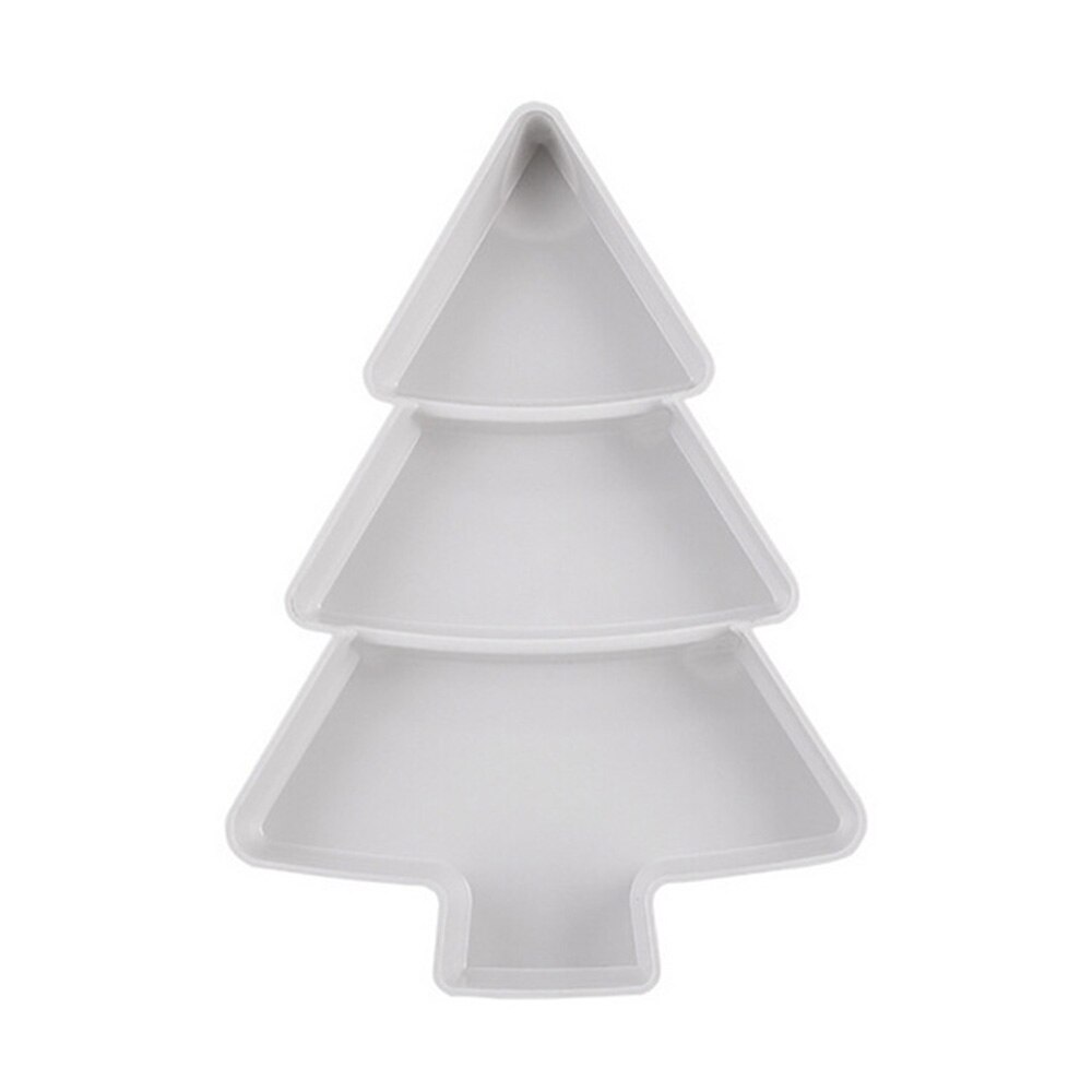Christmas Tree Shape Candy Snacks Nuts Seeds Dry Fruits Plastic Plates Dishes Bowl Breakfast Tray Home Kitchen Gadgets: White
