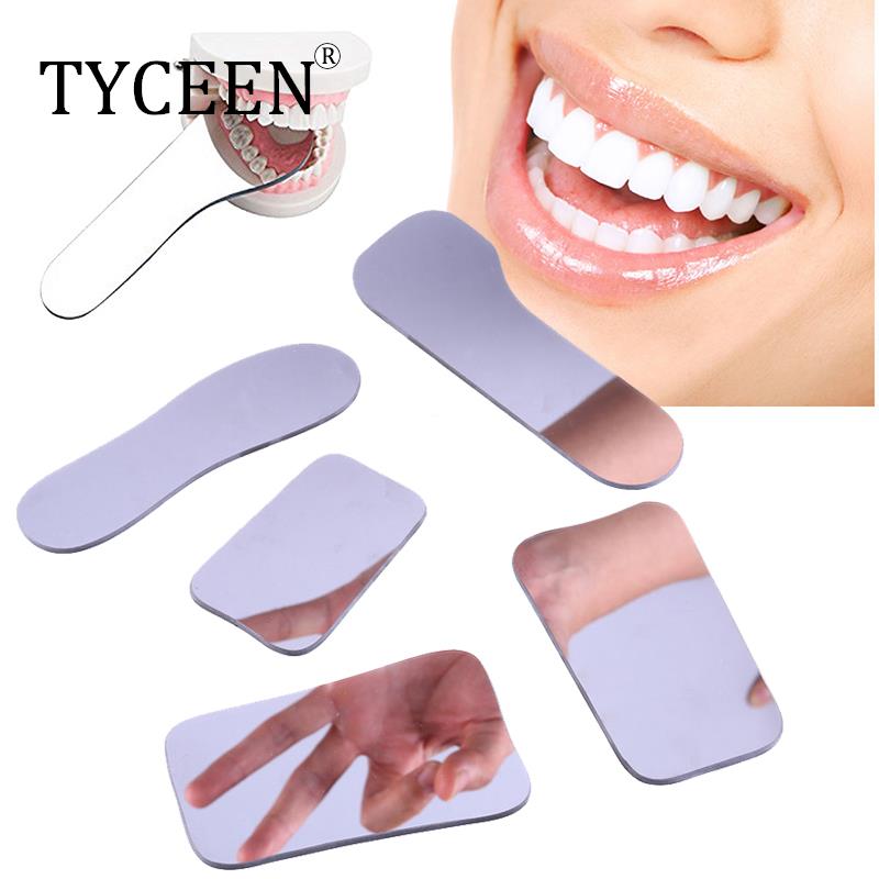5 Stks/set Dental Double Side Spiegels Orthodontische Tandheelkundige Fotografie Reflector Glas Gecoat Titanium Intra Orale Tandarts Spiegels