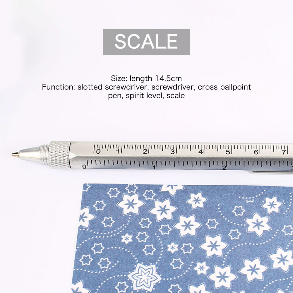 1/2/4pcs 6-In-1 Multifunctional Screwdriver Level Ruler Plastic Tool Pen Phone Level Instrument Touch Screen Pen