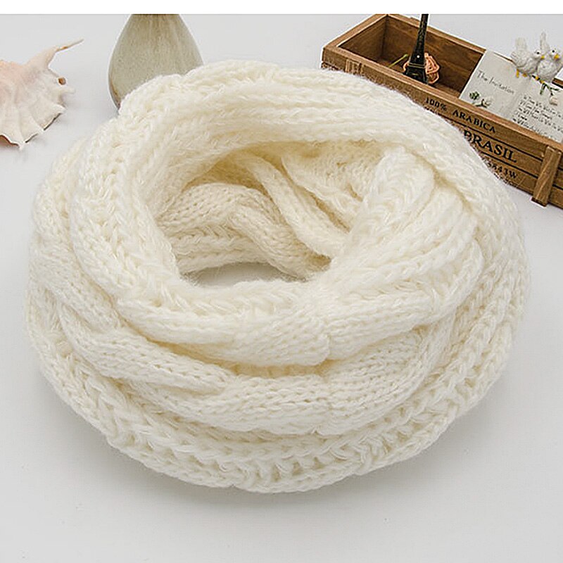 Snood Scarf Thick Knitted Winter Warm Women Ring Scarf Unisex Color Matching Soft Neck Loop Scarfs Circle Top: color2