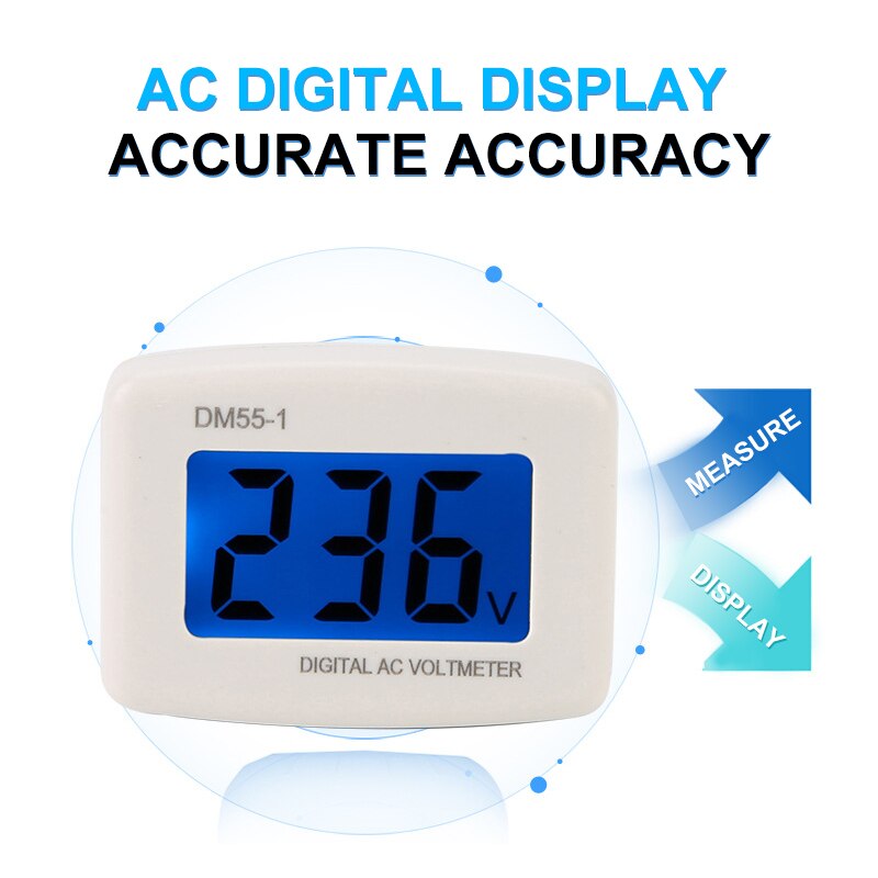 Digital Plug In Voltage Meter DM55-1 110-220V EU/US Plug Voltage Tester Wall Flat Voltage Measuring Digital AC Voltmeter