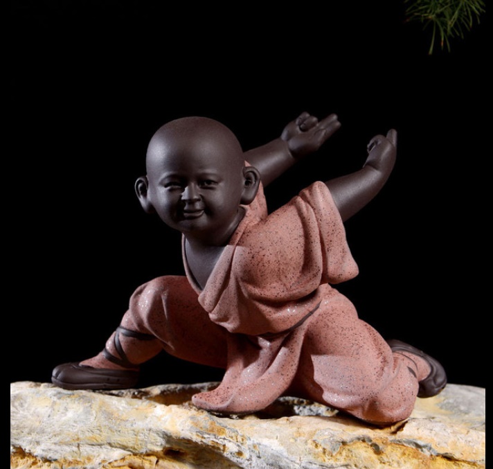 Lille munk skulptur statue keramik boligindretning håndværk kinesisk stil te sæt skulptur buddha statue bedst: 2