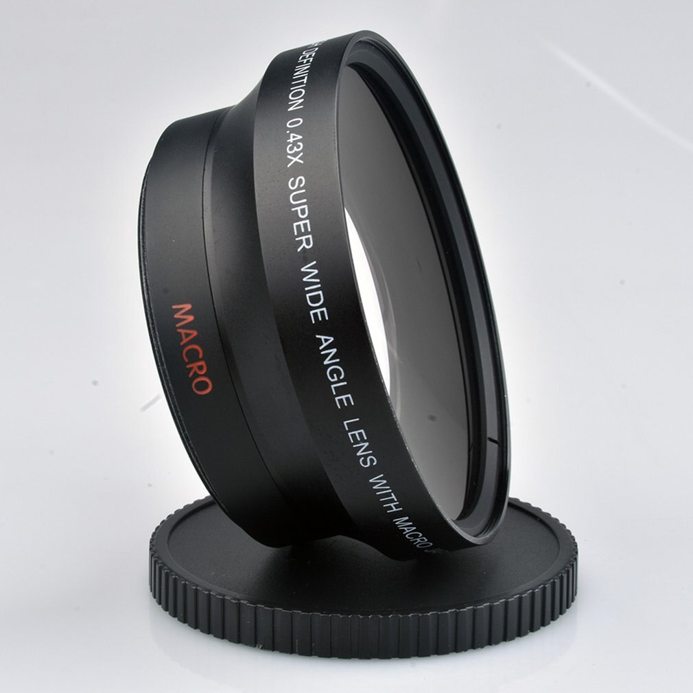 67mm 0.43X lente gran angular cristal óptico Ultra lente ojo de pez gran angular para cámaras digitales