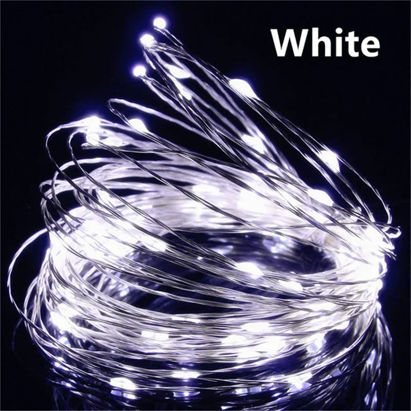 LED-Lichterkette für Feen, Glühwürmchen-Lichterkette, Bastellichter, warmweiße LED-Lichterkette für Zuhause, Festival-Dekoration: Weiß / K