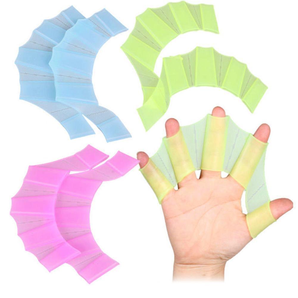 Aletas de natación de silicona, manoplas de mano, guante de entrenamiento Web, accesorios de deportes al aire libre, , 1 par,