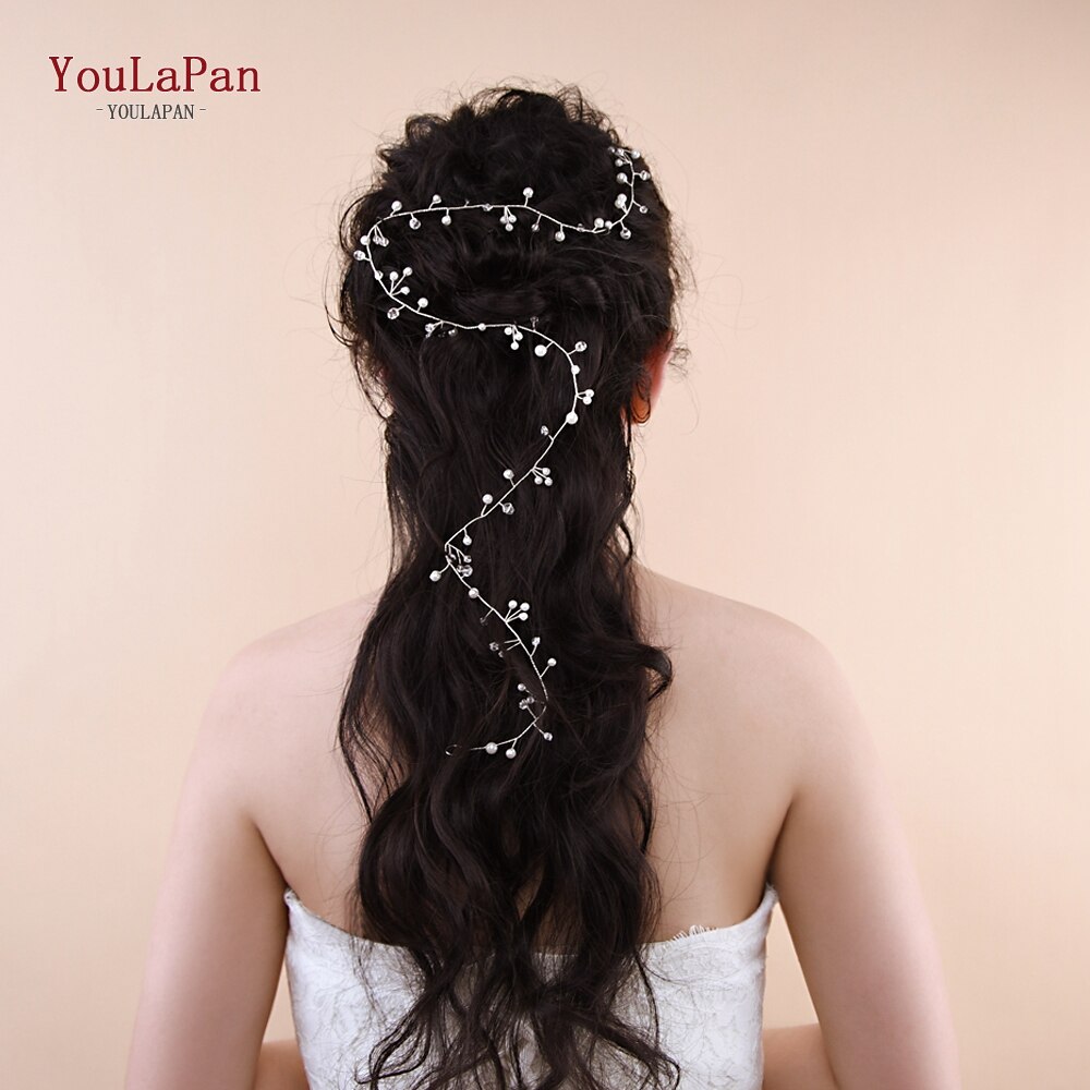 Youlapan bruidstiara bruidshaarwijnstok bruidshaaraccessoires handgemaakte bruidshoofdband bruidshaarsieraden  hp98