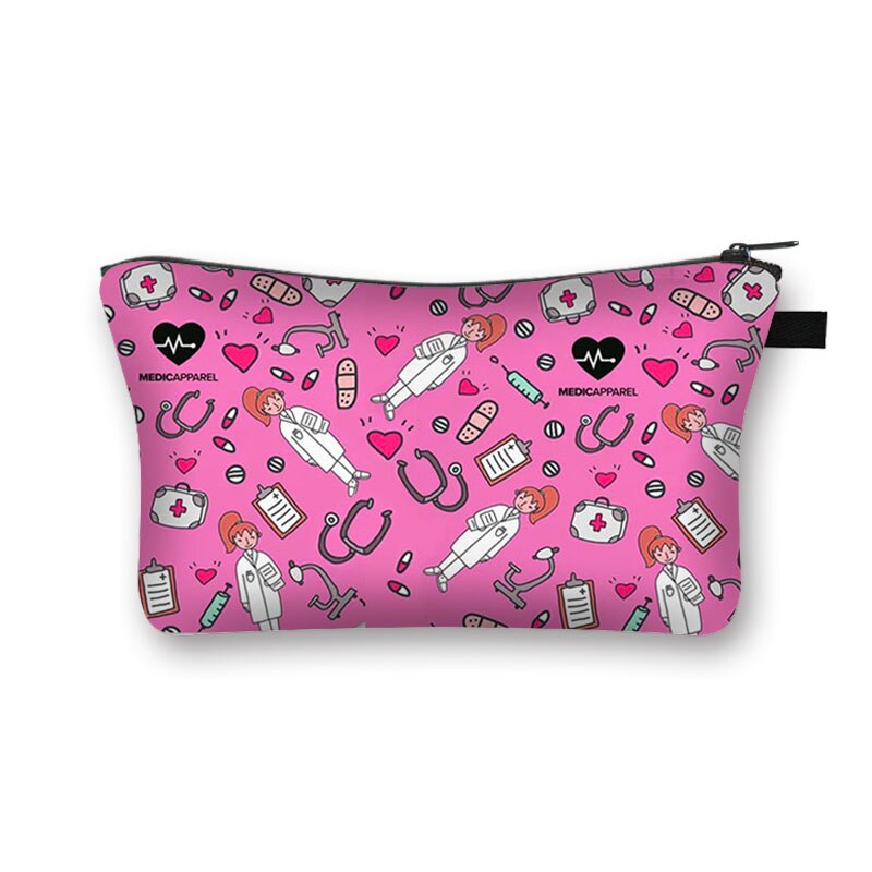 Engel in Weiß Krankenschwester Elektrokardiogramm Druck Damen machen-hoch Tasche Krankenschwester Mädchen Lagerung Tasche Kosmetik fallen: shzbblm28