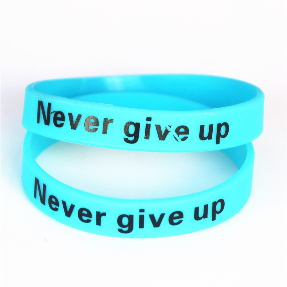 LUKENI, 1 unidad, pulseras de silicona luminosas que nunca se rinden, brazaletes y brazaletes deportivos con holograma azul que brillan en la oscuridad, de gemelos SH095BL