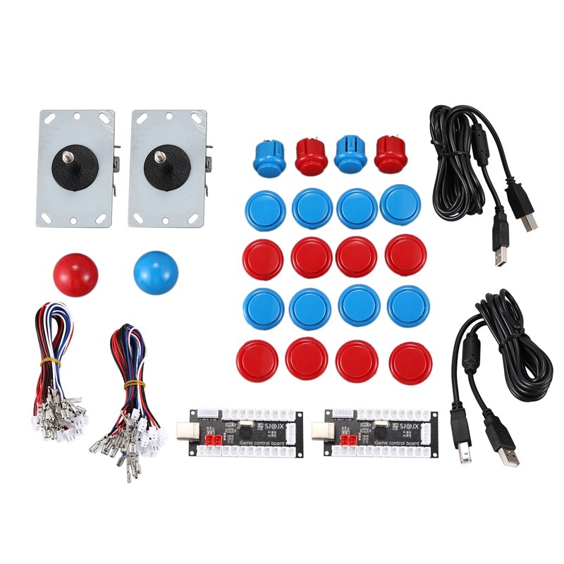 2 Spelers Diy Arcade Kit Usb Joystick Arcade Diy Onderdelen Kit Usb Encoder Voor Pc Windows Mame Raspberry Pi: Default Title