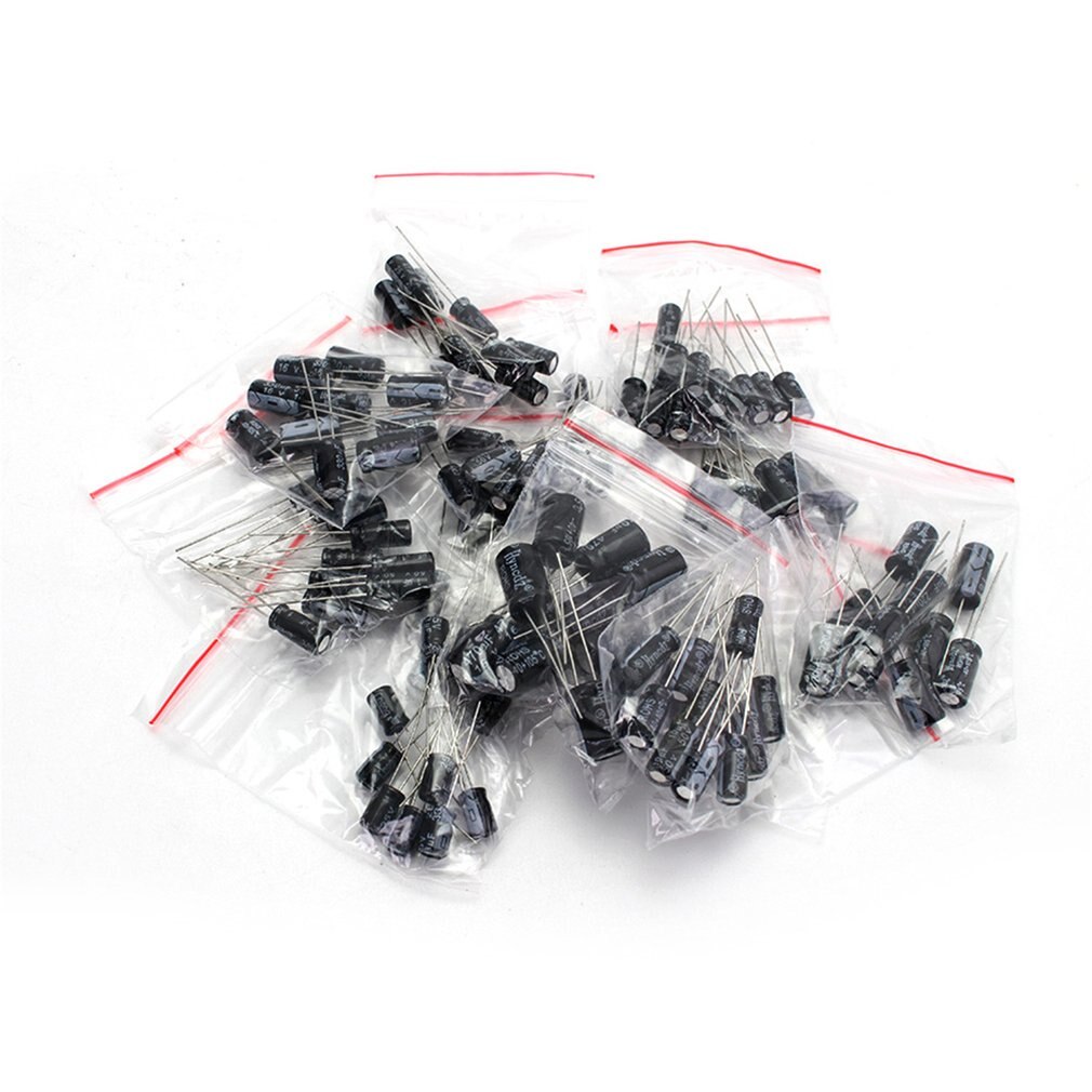 120 Pcs/set 12 Values 0.22 UF-470 UF Aluminum Electrolytic Pack Capacitor Selection Kit Electrolytic capacitor pack