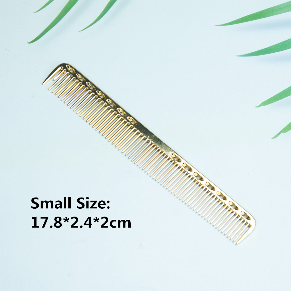 Space Aluminuml Hair Comb Pro Hairdressing Combs расческа для волос Hair Cutting Dying Hair Brush Barber Tools Salon Accessaries: Small-gold