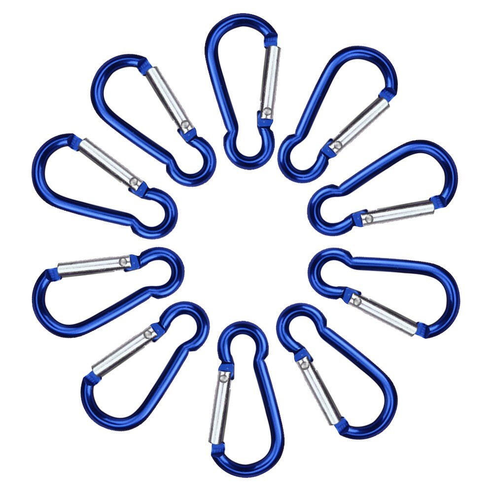 Klimmen Karabijnhaak 10 Stuks Aluminium D Carabiner Spring Snap Clip Haken Sleutelhanger Klimmen