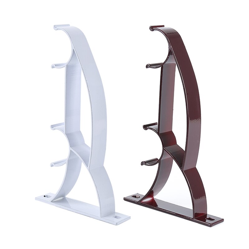 2pcs Double Bracket Aluminum Alloy Paint Durable Foundation Roman Pole Sturdy Heavy-duty Hanging Curtain Track