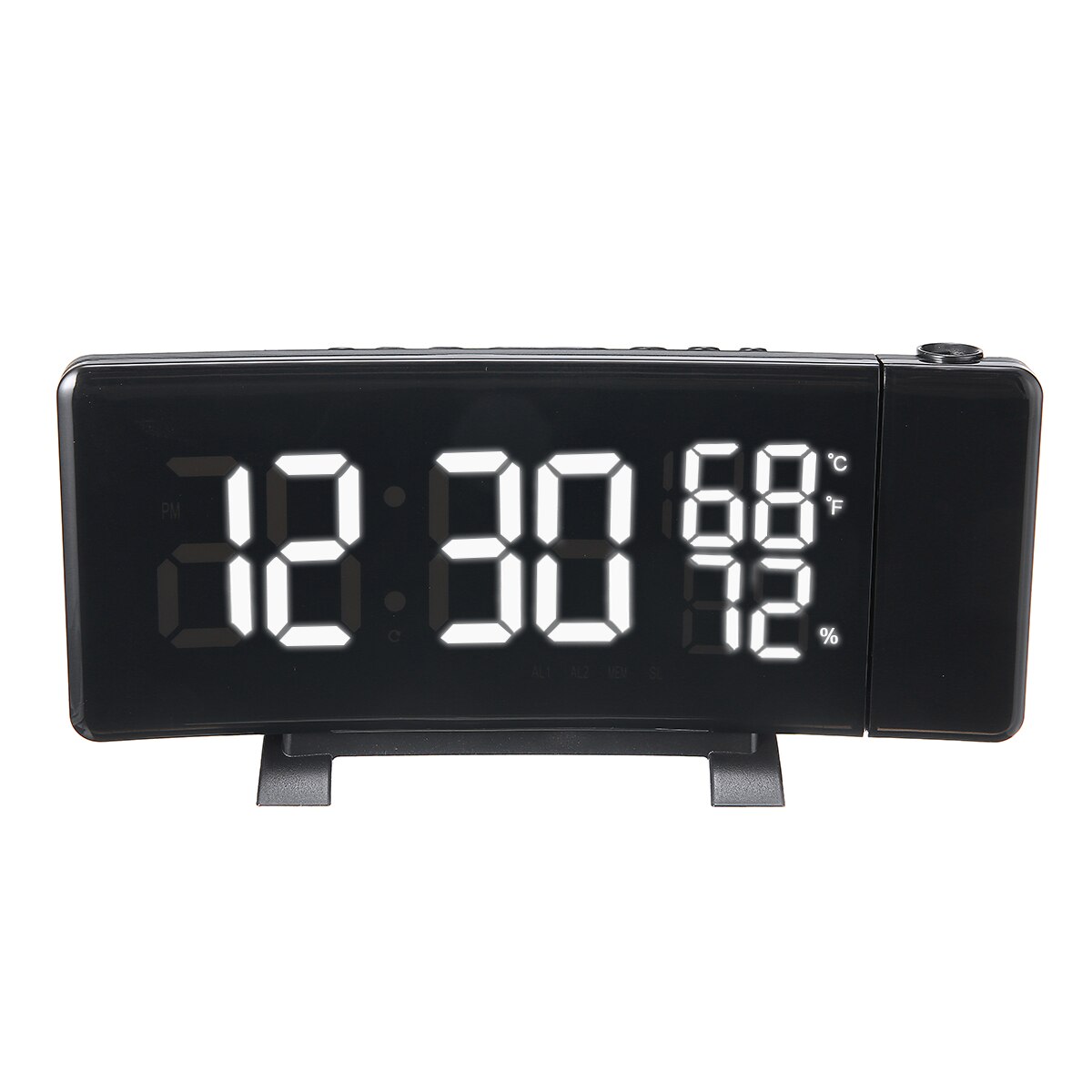 USB LED Digital Clock Radio With Projection Radio FM Snooze Alarm Table Clock Temperature And Humidity Bedside Time Display