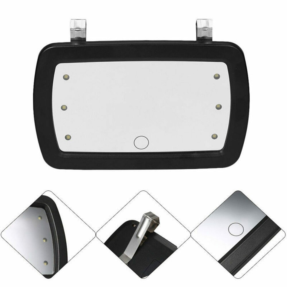 6-LED Car Vanity Mirror Lighted Sun Visor For Truck Automobile Interior