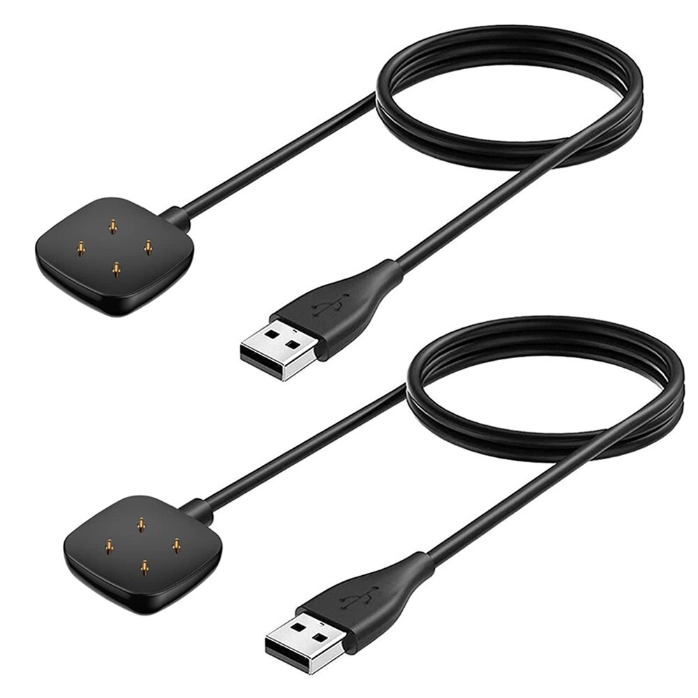 2- pack 1m laddare kompatibel med fitbit versa 3 smart watch usb laddningskabel adapter för fitbit sense ersättningstillbehör: För fitbit versa 3