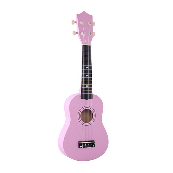 Addfoo Ukulele 21 Inch Ukelele Sopraan 4 Strings Hawaiian Sparren Basswood Gitaar Uke + String + Pick Snaarinstrument Gitaren: Roze