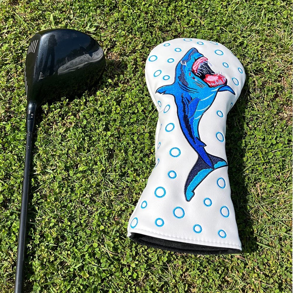 Big Shark Golf Driver Head Covers,1 Wood Driver Head Cover,Golf Wood Headcovers-Leather Durable Easy on Off Golf Club Protective