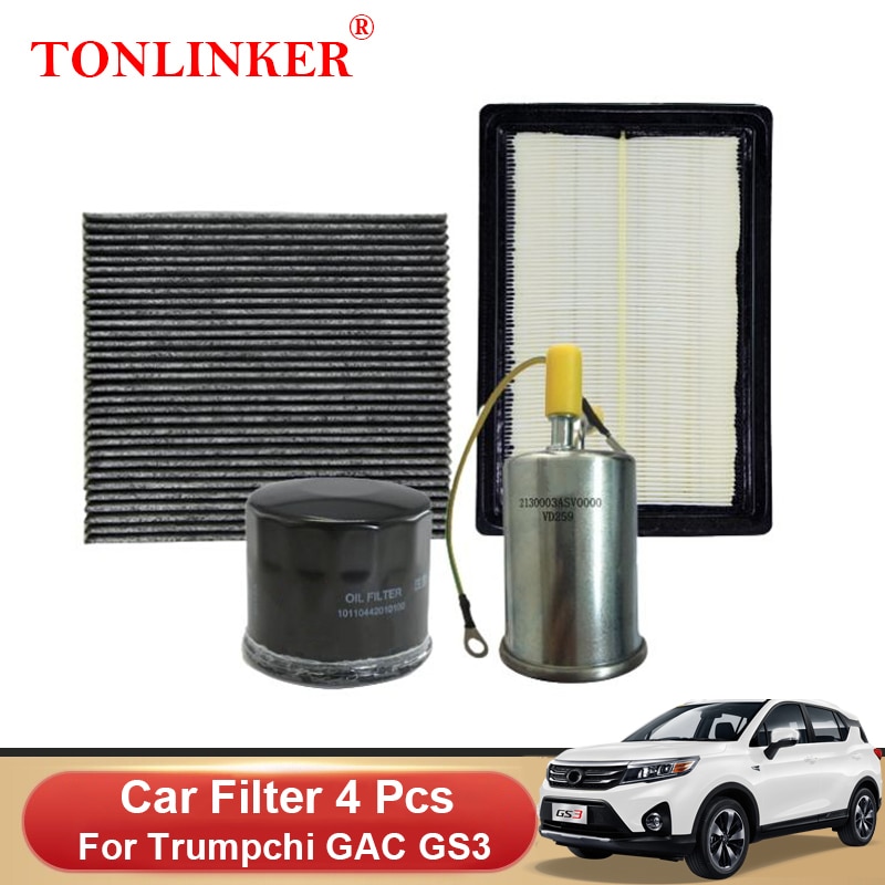 TONLINKER-filtro de aire de cabina de coche, filtro de combustible para Trumpchi GAC GS3 2022 1.5MT 1.5AT 1.3AT, accesorios para coche, 1 pieza/4 piezas