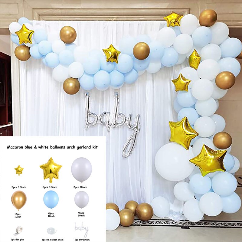 Pink blå bue guirlande ballon kit star moon folie balloner bryllup fødselsdag baby shower fest indretning forsyninger luftkugler globos: Sæt 2
