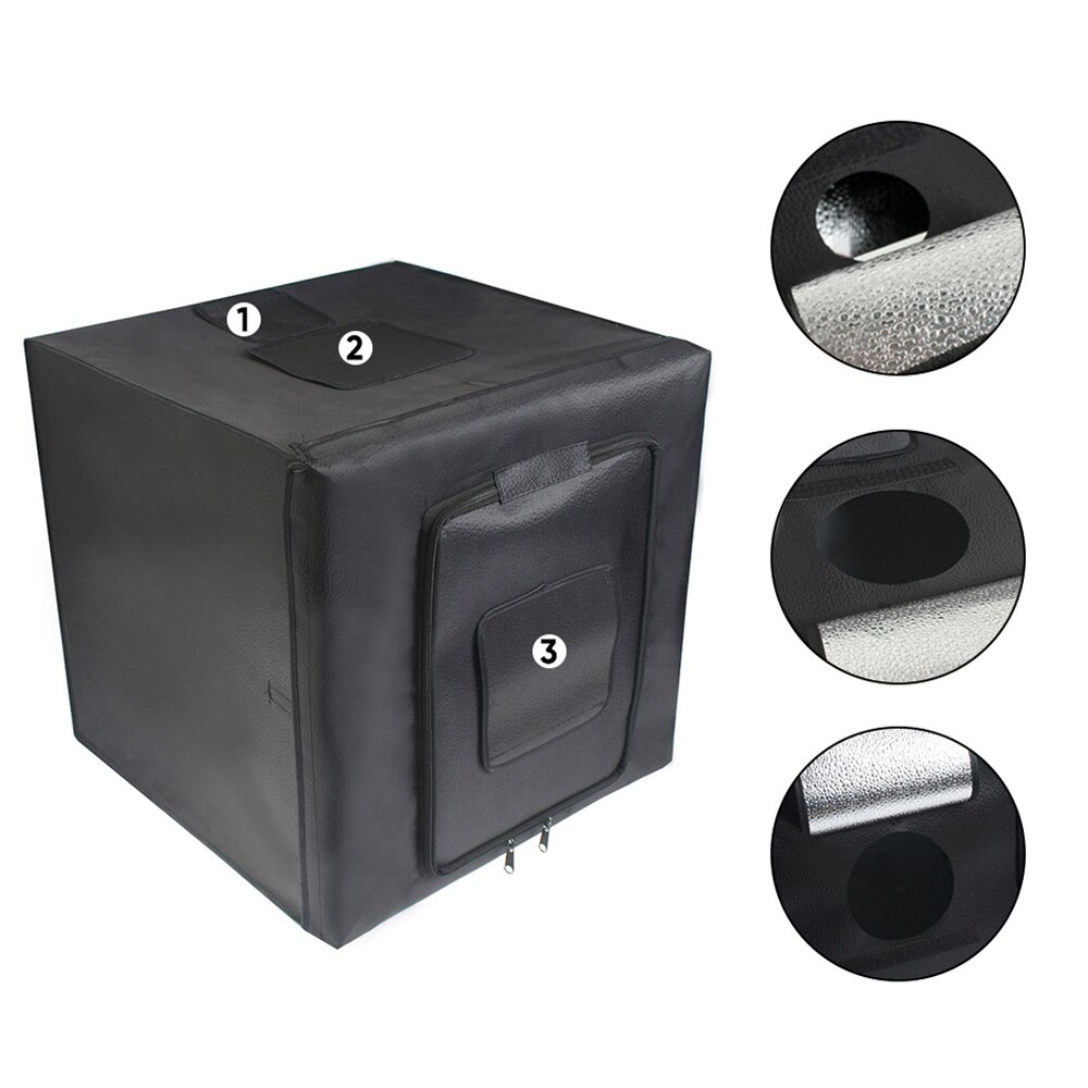 Multifunctional 0.45m LED Light Soft Box Set Portable Photo Lighting Modifier Photography Accessory Softbox with 3 Backdrops