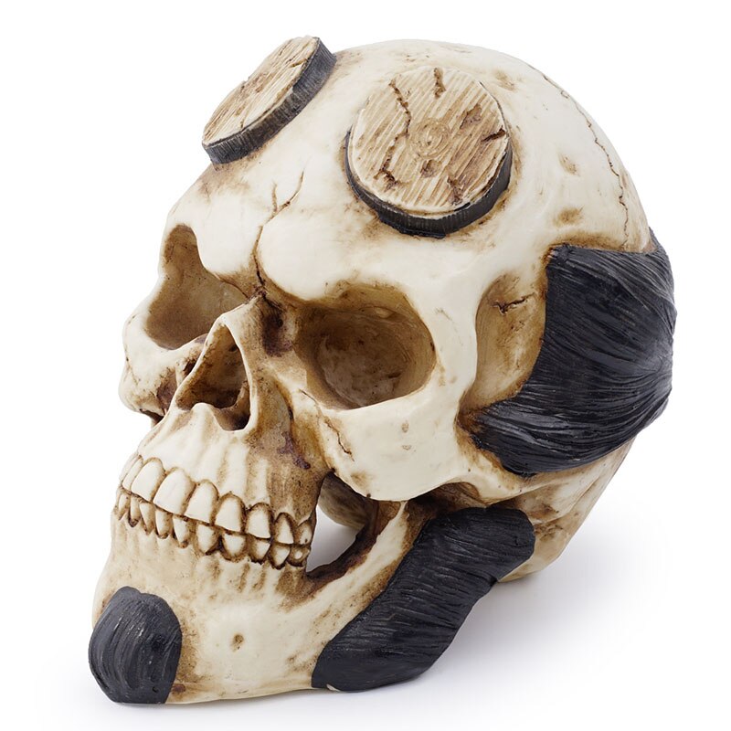 HeyMamba Resin Japanese Samurai Skull Statue Sculpture Gothic Personality Retro Home office Decorations Skull Model