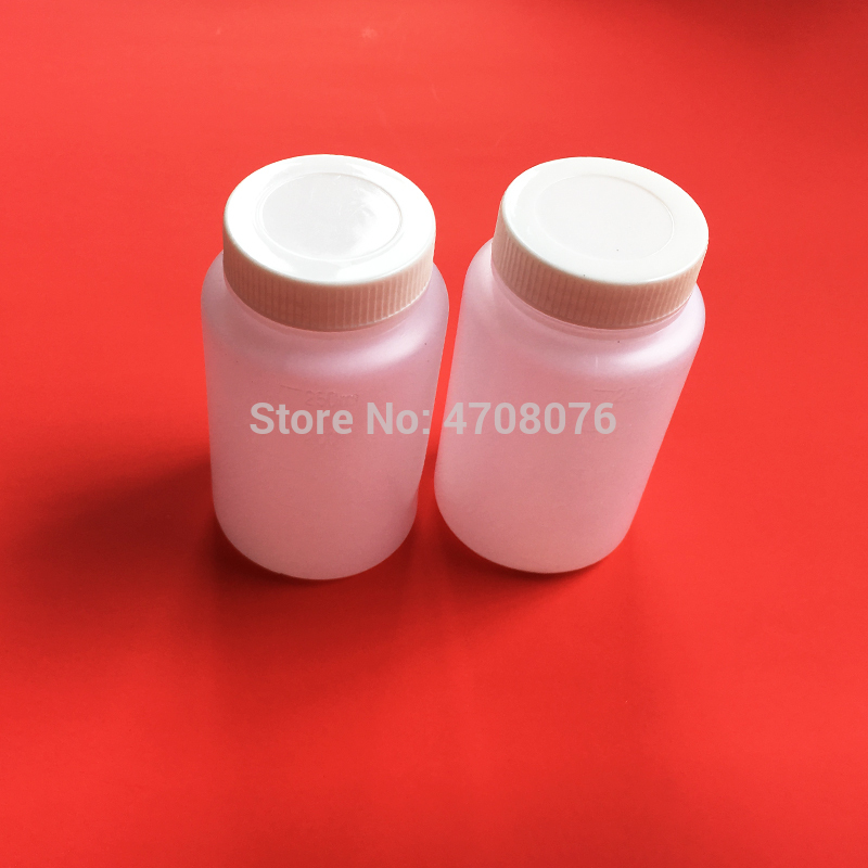 250ml 10pcs/pack PE laboratory reagent bottle with scale Plastic sample bottle with screw lid wide mouth round for chemical test