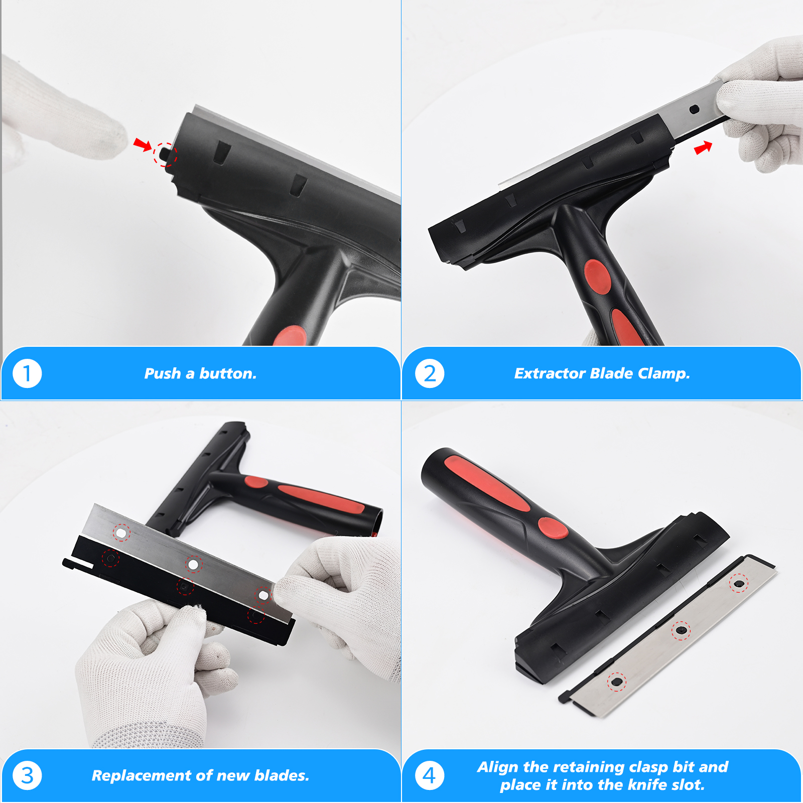 EHDIS 25 pièces/boîte lame de nettoyage en acier inoxydable pour rasoir à manche grattoir vinyle enveloppe de voiture autocollant verre fenêtre Film dissolvant de colle