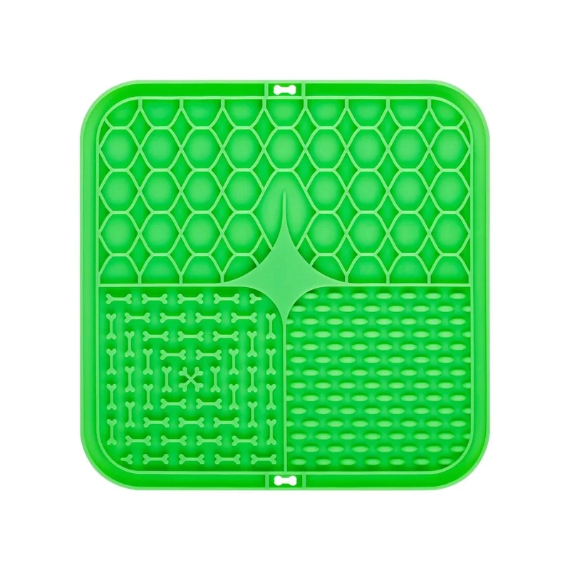 Pet Lick Silicone Mat for Dogs Pet Slow Food Plate Dog Bathing Distraction Silicone Dog Sucker Food Training Dog Feeder Supplies: WHITE