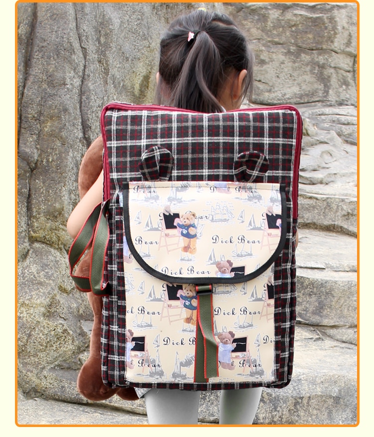Viento británico arte infantil de los niños de la escuela arte material de pintura de bolsa plegable de dibujos animados lindo de la Escuela de Arte bolsa de dibujo bolso