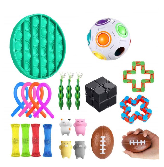 Sensory Toy Set - 5-30PCS - Stress Relief Fidget Toys - Autism Anxiety Relief - Pop Bubble Fidgets for Kids Adults: 24 PCS