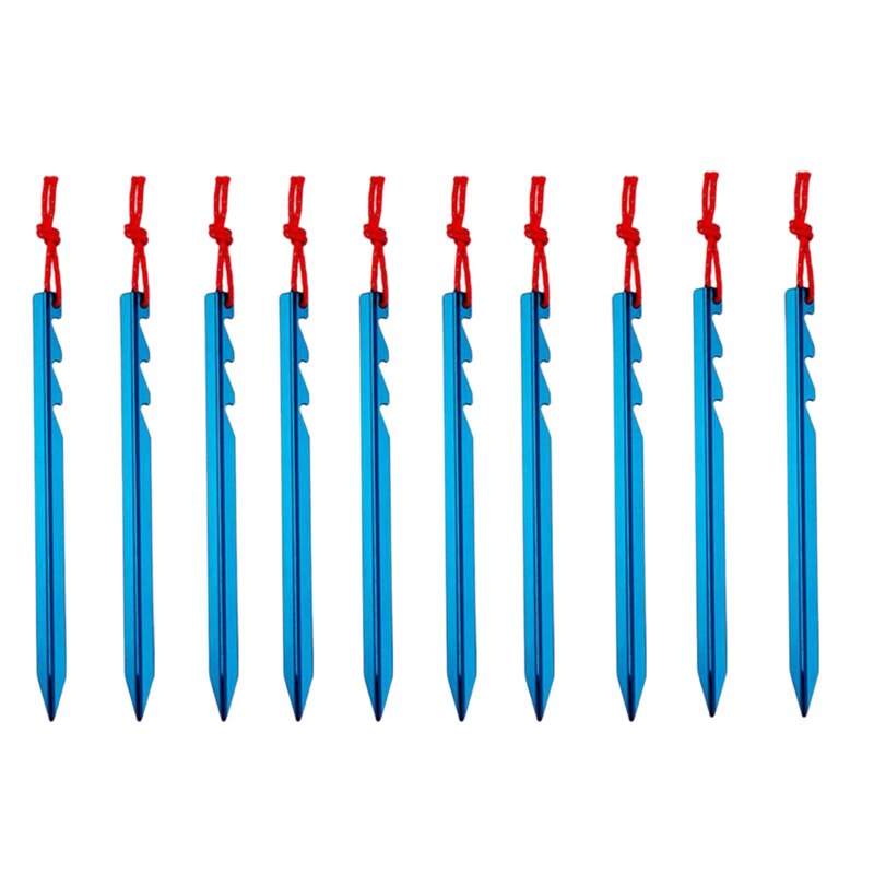10 pièces en alliage d'aluminium tente chevilles clous avec corde léger en plein air Camping randonnée tente piquets 4 couleurs