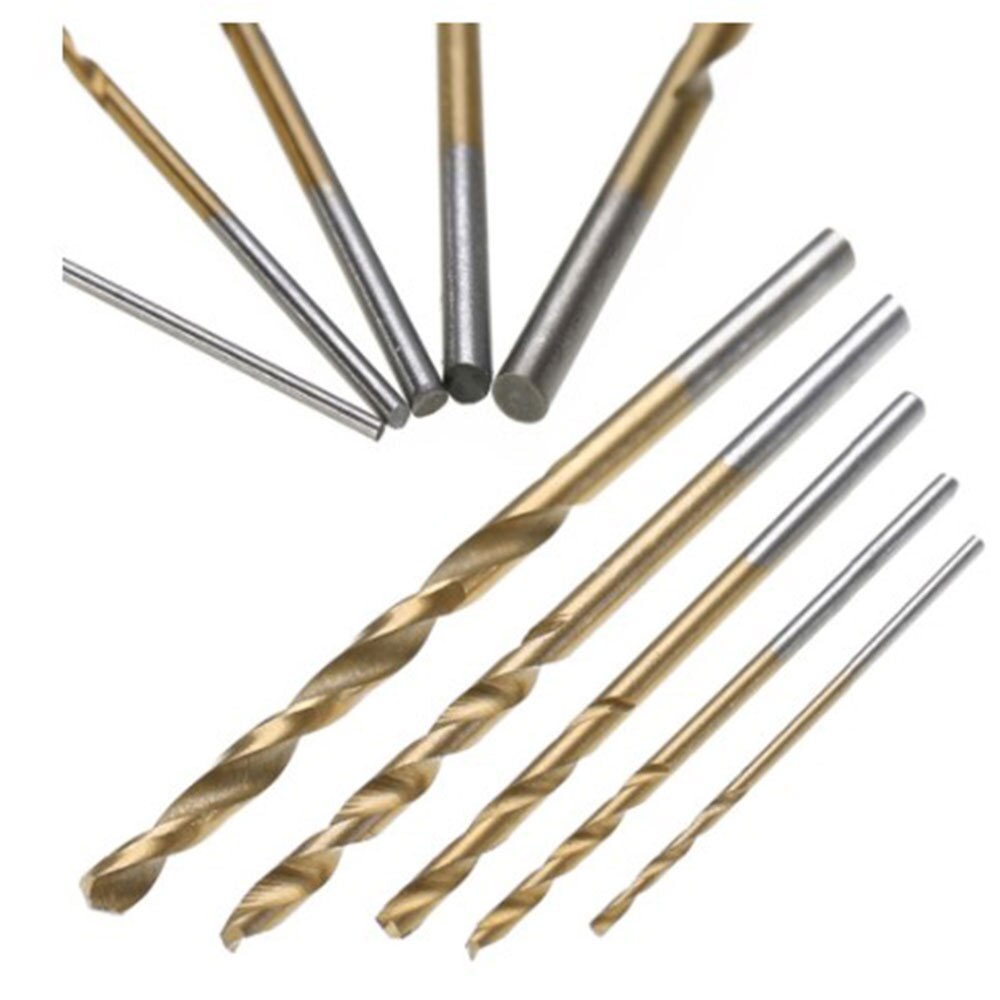 50pcs/set Many Kinds Of High Speed Steel Titanium Coated Twist Drill Bit Straight Shank Bit Hand Drill