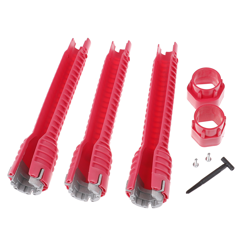 Flume Wrench Sink Faucet Key Plumbing Pipe Wrench 8 In 1 Anti-slip Kitchen Repair Plumbing Tool Bathroom Wrenches Sets
