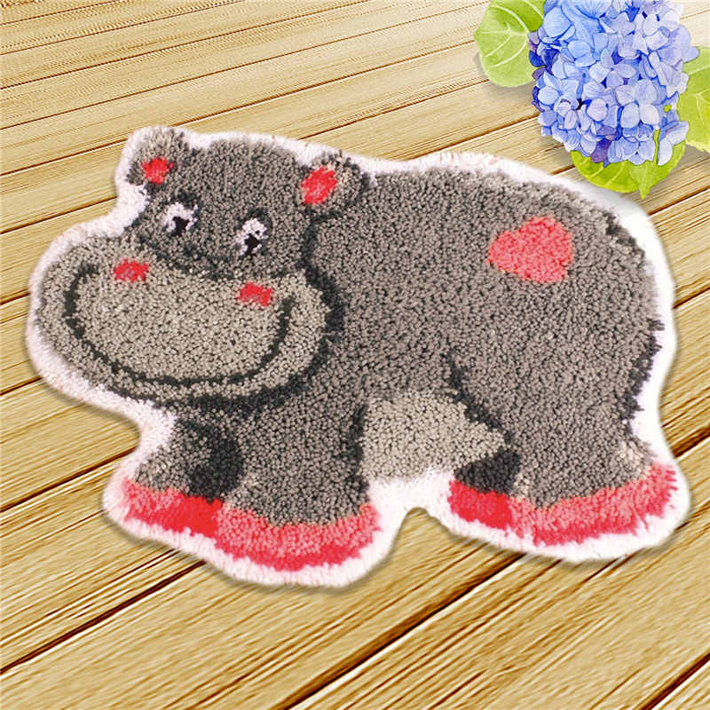 Prajna mignon animaux tapis couture loquet crochet Kits toile tricot tapis crochet point de croix Fomiaran pour couture bricolage Handmades: Pink