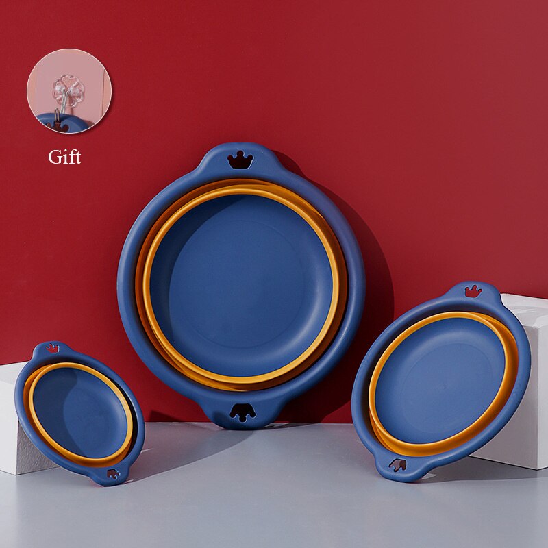 Plastic Folding Washbasins Portable Washbasin Folding Laundry Bathroom Kitchen Folding Beautiful Baby Bath Lavabo Enfant: 42.5x12cm 1pc Navy