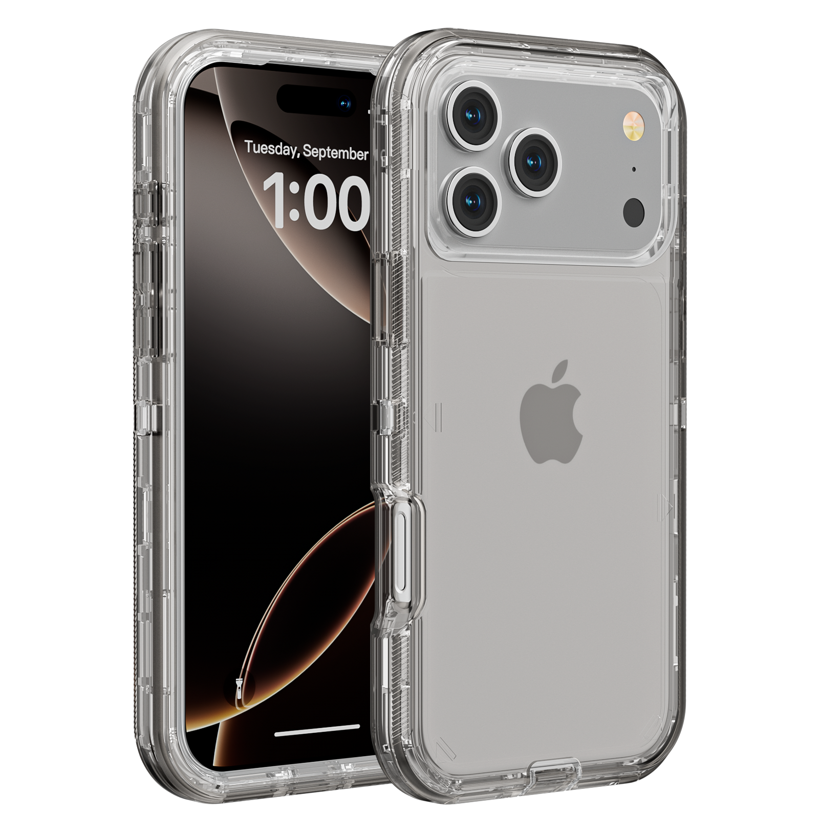 Transparant hoesje voor iPhone 17 Pro Max 17 Air 17 Pro Volledige 3-in-1 Schokbestendig Heavy Duty Anti-kras Robuuste Clear Cover Funda: zwart / iPhone17